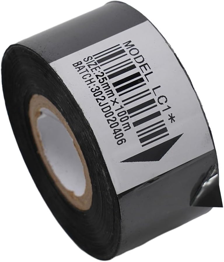Black Thermal Printing Ribbon 25mm x 100m for HP 241 DY 8 TJ 08 Date Coding Machine - Image 1